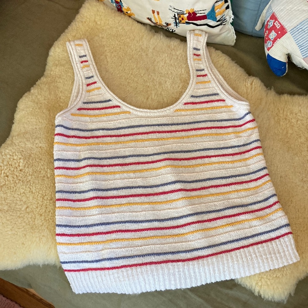 Madewell Scoop Sweater Tank in Allgood Stripe